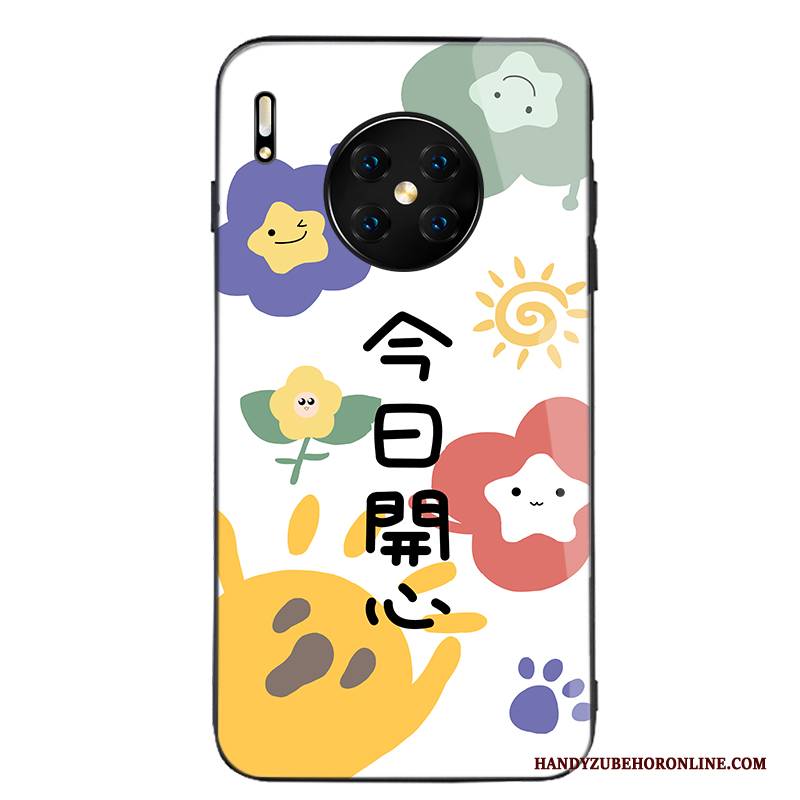 Hülle Huawei Mate 30 Kreativ Herz Glas, Case Huawei Mate 30 Taschen Schwer Schlank