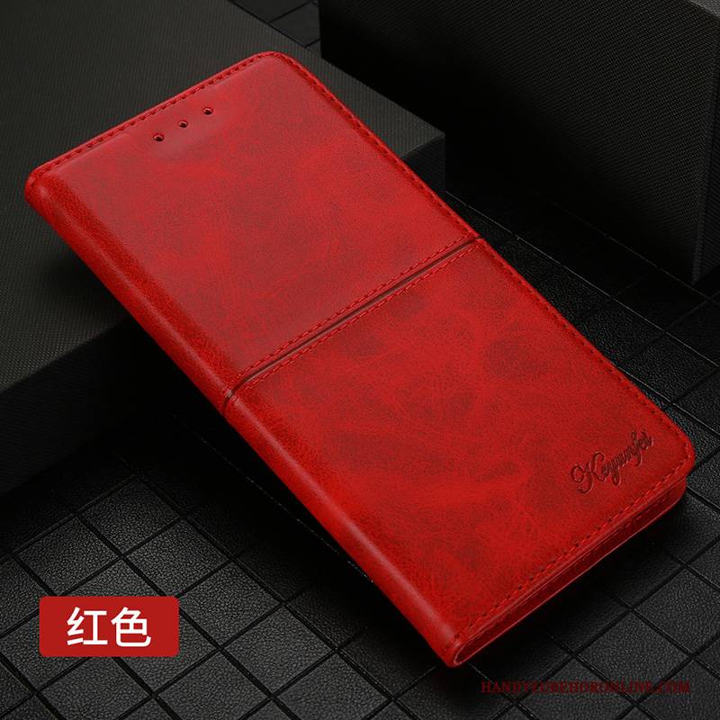 Hülle Huawei Mate 30 Pro Folio Karte Rot, Case Huawei Mate 30 Pro Lederhülle Handyhüllen Anti-sturz