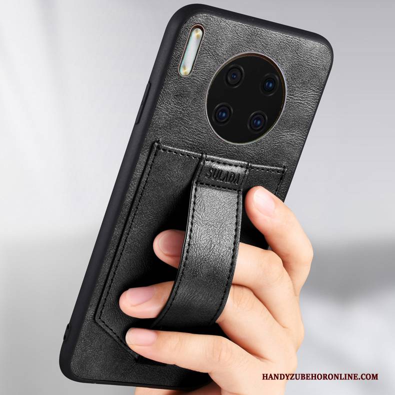 Hülle Huawei Mate 30 Pro Halterung Schwarz Anti-sturz, Case Huawei Mate 30 Pro Lederhülle Handyhüllen High-end