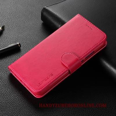 Hülle Huawei Mate 30 Pro Lederhülle Karte Handyhüllen, Case Huawei Mate 30 Pro Folio Rot Business