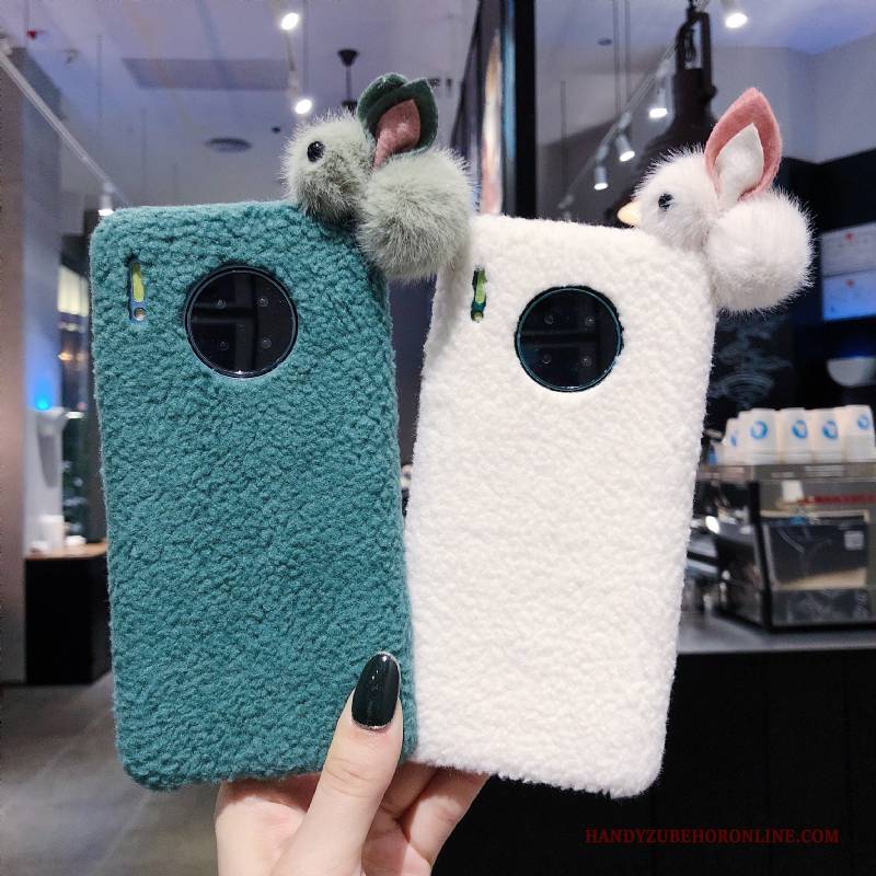 Hülle Huawei Mate 30 Pro Taschen Weiß Trend, Case Huawei Mate 30 Pro Karikatur Plüsch Nette