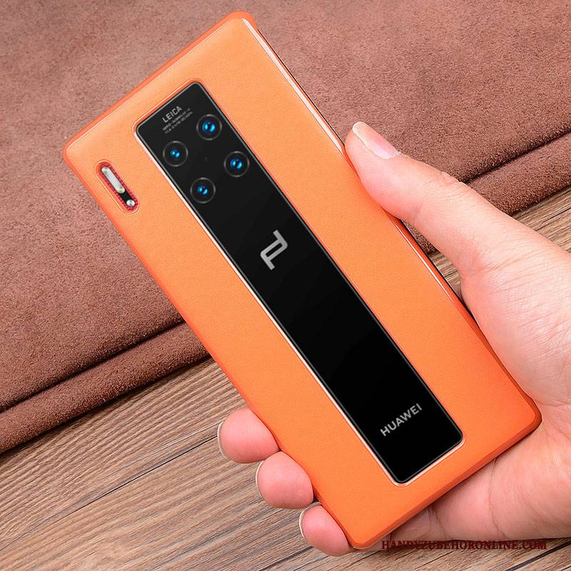 Hülle Huawei Mate 30 Rs Leder Handyhüllen Persönlichkeit, Case Huawei Mate 30 Rs Kreativ Membran Gelb