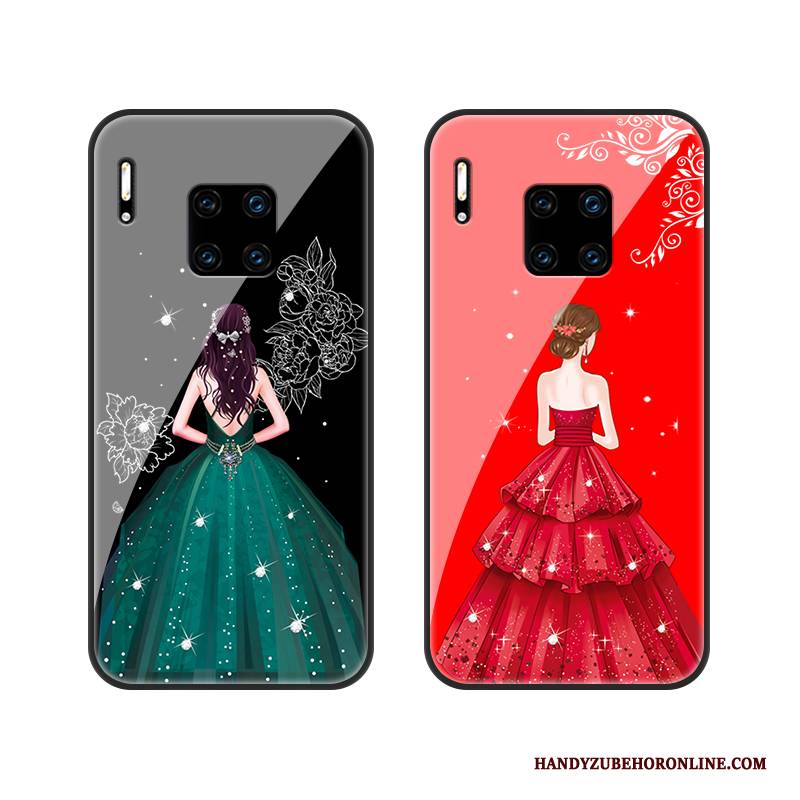 Hülle Huawei Mate 30 Rs Schutz Garn Handyhüllen, Case Huawei Mate 30 Rs Rot Glas