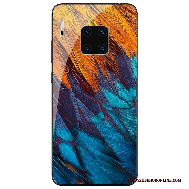 Hülle Huawei Mate 30 Rs Taschen Handyhüllen Glas, Case Huawei Mate 30 Rs Silikon Persönlichkeit Blau