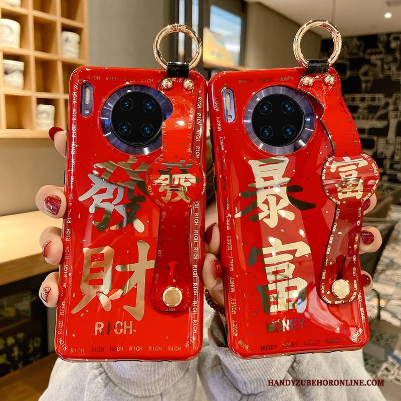 Hülle Huawei Mate 30 Silikon Einfach Reichtum, Case Huawei Mate 30 Taschen Anti-sturz Rot