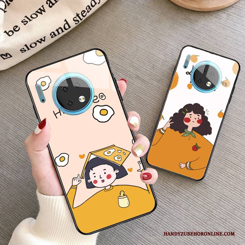 Hülle Huawei Mate 30 Silikon Trendmarke Glas, Case Huawei Mate 30 Kreativ Gelb Persönlichkeit