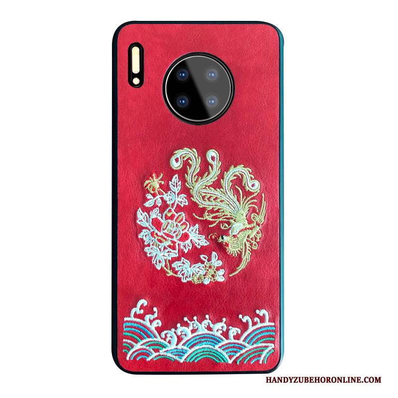 Hülle Huawei Mate 30 Taschen Netto Rot Liebhaber, Case Huawei Mate 30 Silikon Handyhüllen Anti-sturz