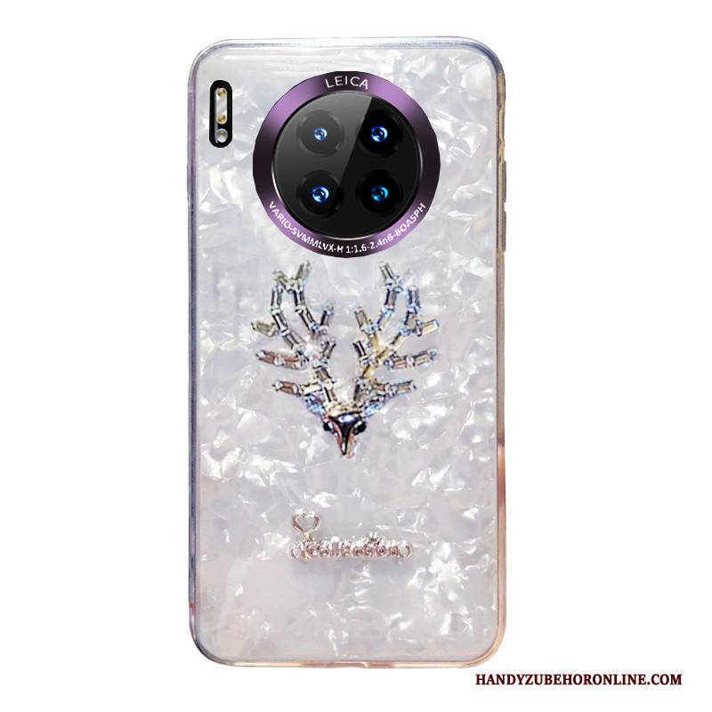 Hülle Huawei Mate 30 Weiche Handyhüllen Elch, Case Huawei Mate 30 Strass Anti-sturz Persönlichkeit