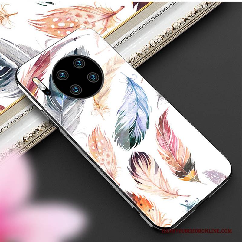 Hülle Huawei Mate 30 Weiche Persönlichkeit Anti-sturz, Case Huawei Mate 30 Silikon Glas Handyhüllen