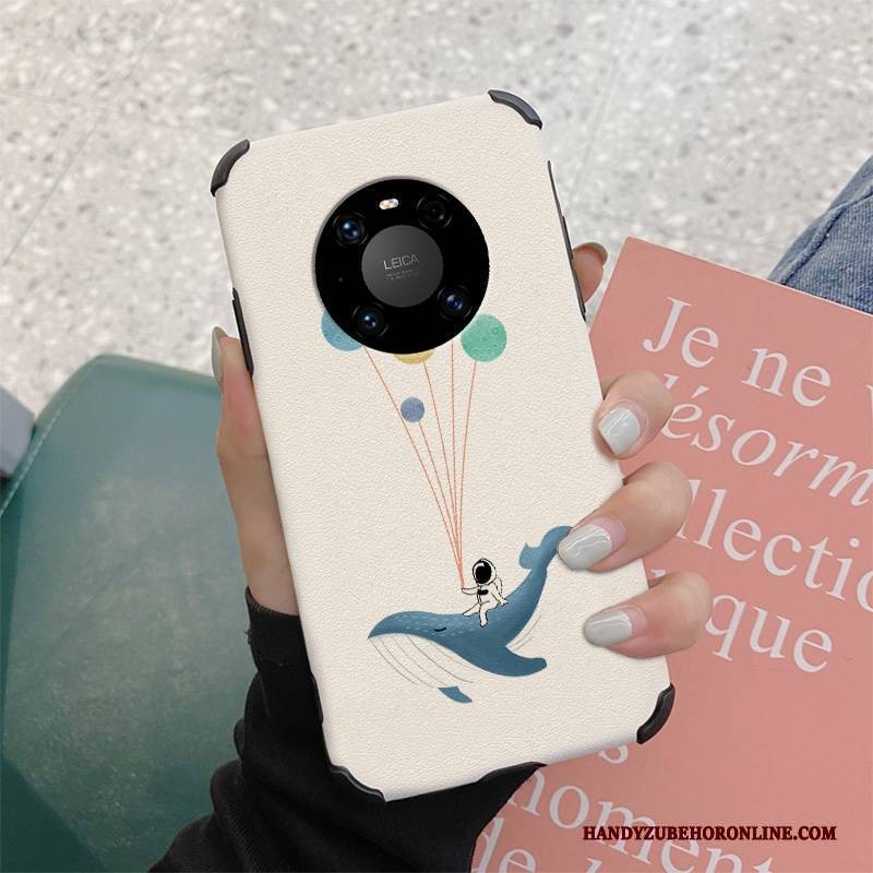 Hülle Huawei Mate 40 Pro Seide Schlank Anti-sturz, Case Huawei Mate 40 Pro Silikon Handyhüllen Weiß