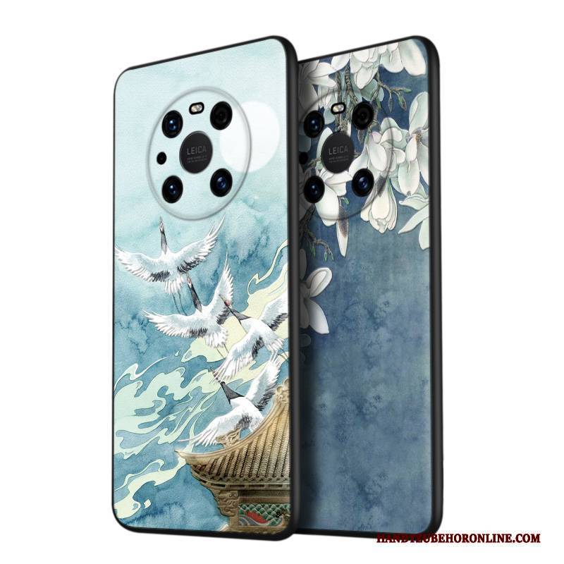 Hülle Huawei Mate 40 Pro Silikon Blau Anti-sturz, Case Huawei Mate 40 Pro Weiche Chinesische Art High-end
