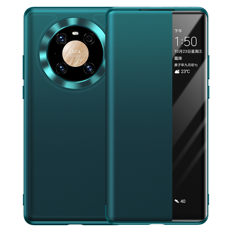 Hülle Huawei Mate 40 Schutz Handyhüllen Grün, Case Huawei Mate 40 Leder