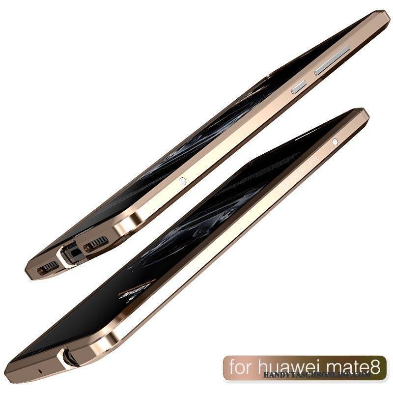 Hülle Huawei Mate 8 Metall Grenze Schlank, Case Huawei Mate 8 Schutz Handyhüllen Glänzend