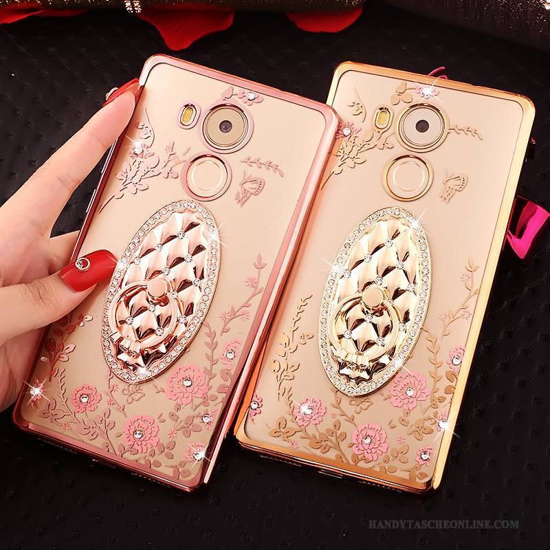 Hülle Huawei Mate 8 Schutz Rosa Handyhüllen, Case Huawei Mate 8 Strass Gold