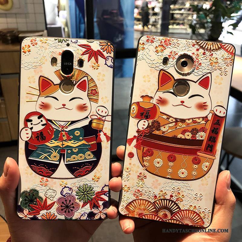 Hülle Huawei Mate 8 Taschen Handyhüllen Anti-sturz, Case Huawei Mate 8 Prägung Reichtum Gelb