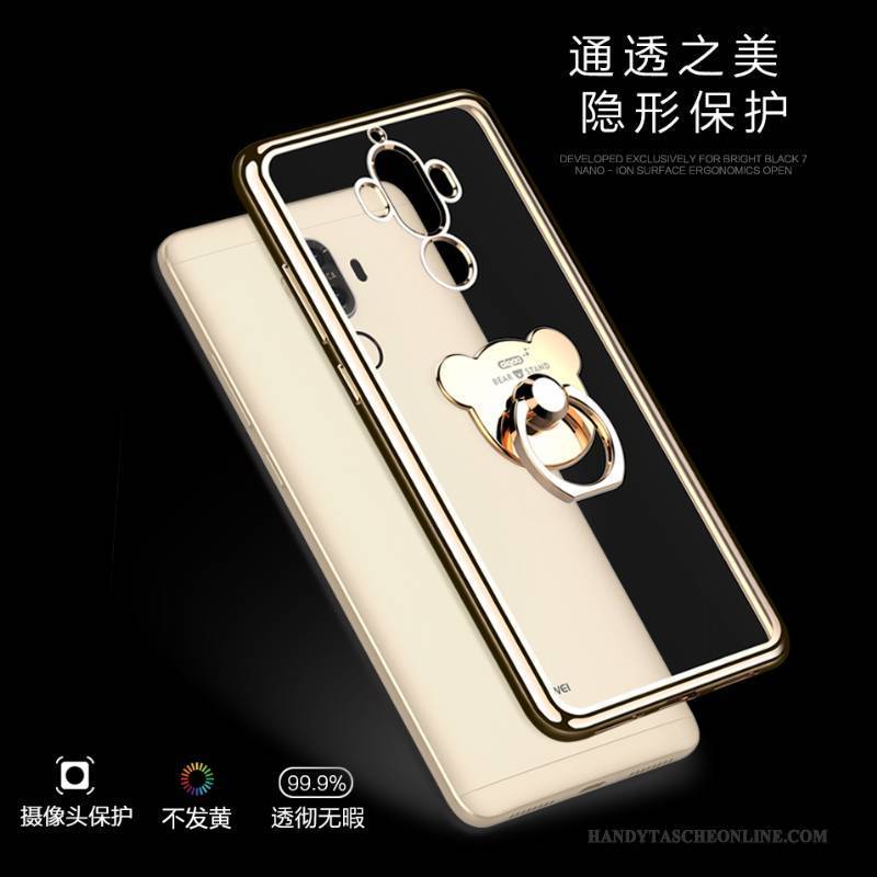 Hülle Huawei Mate 9 Halterung Handyhüllen Ring, Case Huawei Mate 9 Silikon Anti-sturz Gold