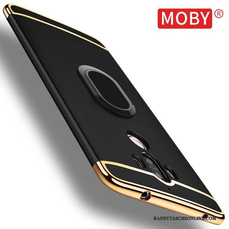 Hülle Huawei Mate 9 Halterung Nubuck Handyhüllen, Case Huawei Mate 9 Schutz Trend Schwarz