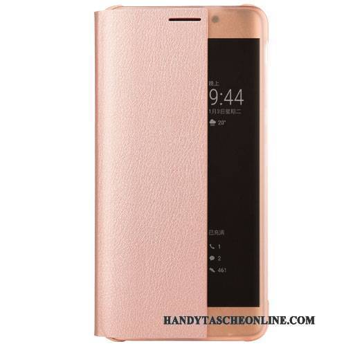 Hülle Huawei Mate 9 Pro Leder Rosa Handyhüllen, Case Huawei Mate 9 Pro Schutz