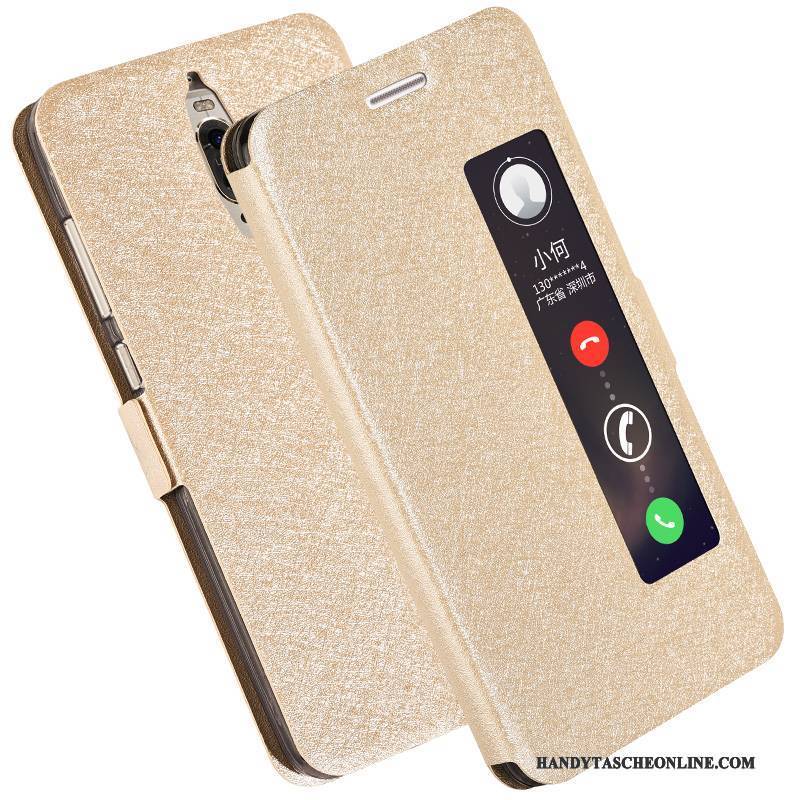 Hülle Huawei Mate 9 Pro Schutz Gold Anti-sturz, Case Huawei Mate 9 Pro Lederhülle Trend