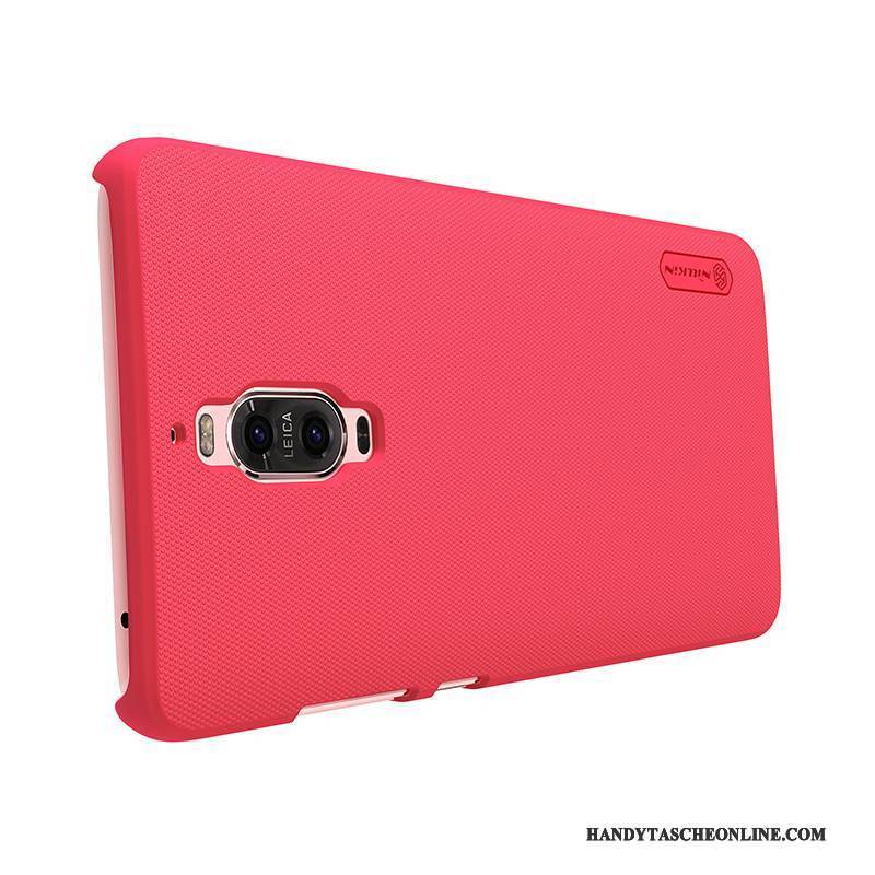 Hülle Huawei Mate 9 Pro Schutz Rot Nubuck, Case Huawei Mate 9 Pro Dünne Gold