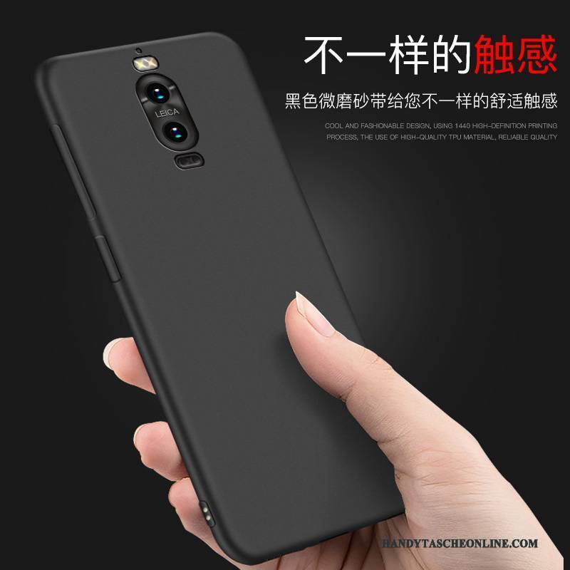 Hülle Huawei Mate 9 Pro Taschen Schwarz Anti-sturz, Case Huawei Mate 9 Pro Silikon Nubuck Handyhüllen