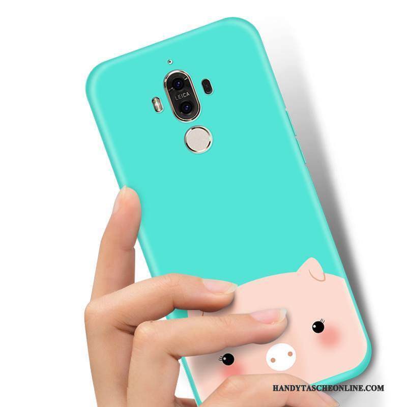 Hülle Huawei Mate 9 Silikon Anti-sturz Blau, Case Huawei Mate 9 Taschen Temperieren Handyhüllen
