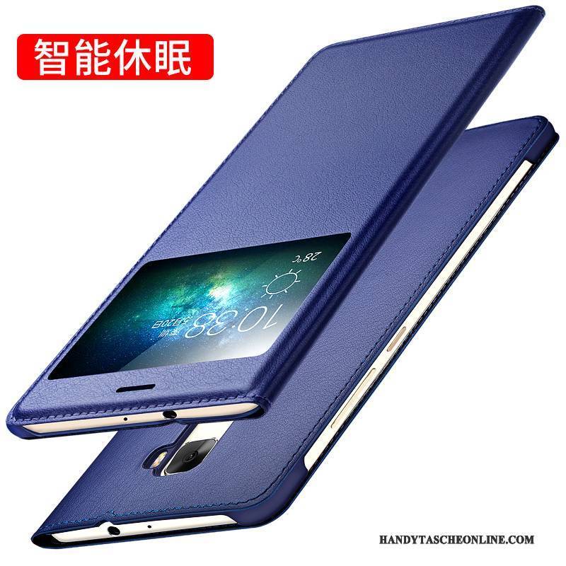 Hülle Huawei Mate S Schutz Dunkelblau Handyhüllen, Case Huawei Mate S Lederhülle Anti-sturz