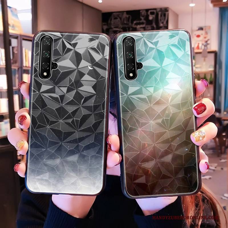 Hülle Huawei Nova 5t Diamantform Schwarz, Case Huawei Nova 5t Netto Rot Trendmarke