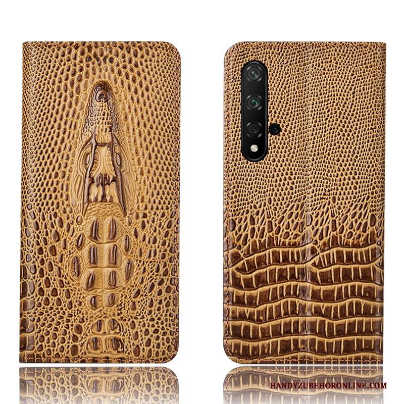 Hülle Huawei Nova 5t Folio Handyhüllen Anti-sturz, Case Huawei Nova 5t Leder Krokodilmuster