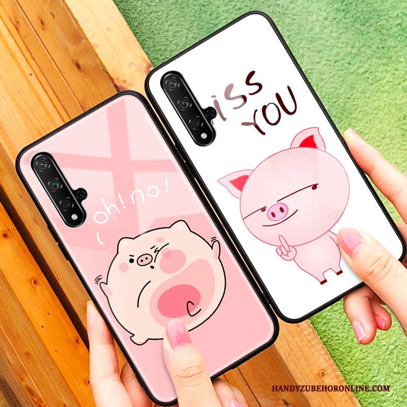 Hülle Huawei Nova 5t Karikatur Netto Rot Weiß, Case Huawei Nova 5t Kreativ Glas Trendmarke