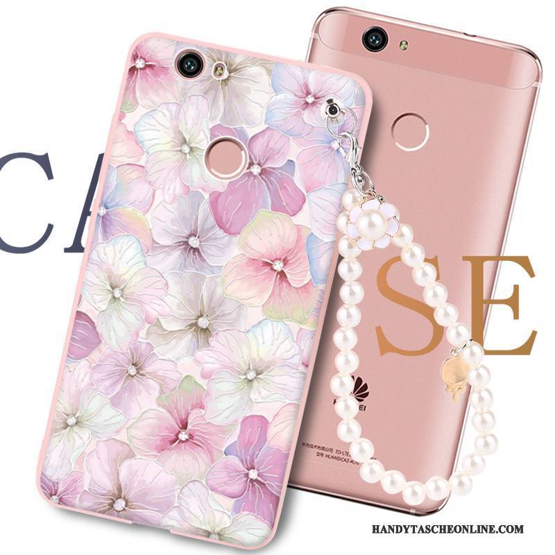 Hülle Huawei Nova Gemalt Hängende Verzierungen Anti-sturz, Case Huawei Nova Weiche Handyhüllen Rosa