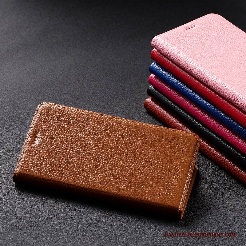 Hülle Huawei P Smart 2019 Lederhülle Handyhüllen Litchi, Case Huawei P Smart 2019 Taschen Muster