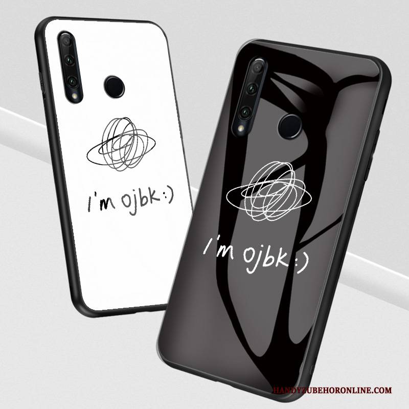 Hülle Huawei P Smart+ 2019 Silikon Glas Liebhaber, Case Huawei P Smart+ 2019 Taschen Handyhüllen Weiß