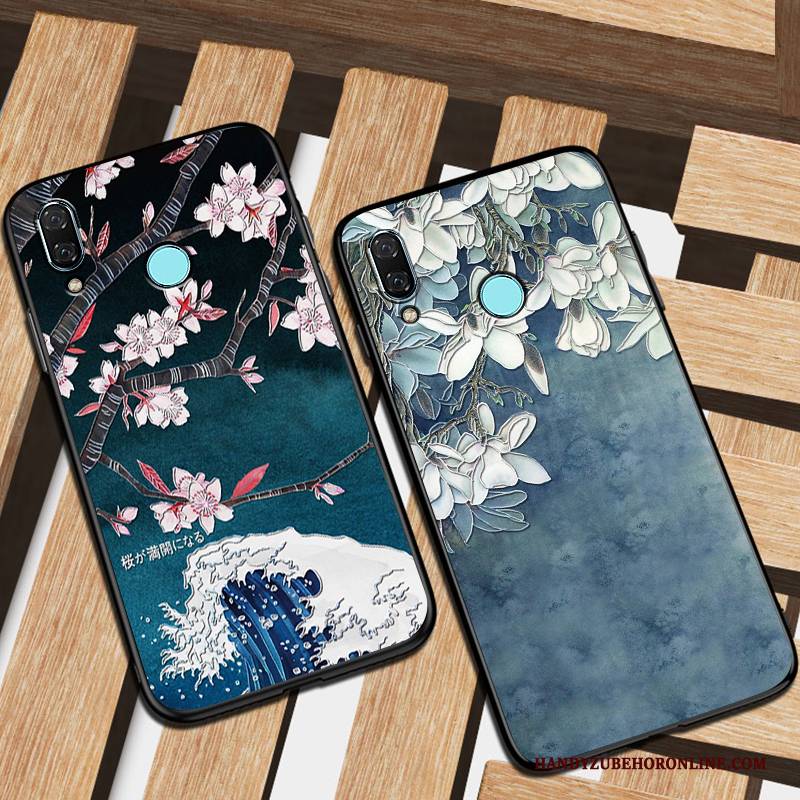 Hülle Huawei P Smart 2019 Taschen Blau Nubuck, Case Huawei P Smart 2019 Schutz Angepasst Handyhüllen