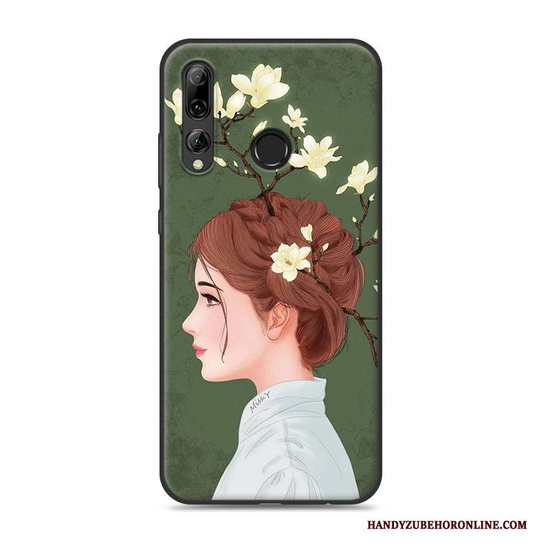 Hülle Huawei P Smart+ 2019 Taschen Blumen Handyhüllen, Case Huawei P Smart+ 2019 Silikon Anti-sturz Hängende Verzierungen