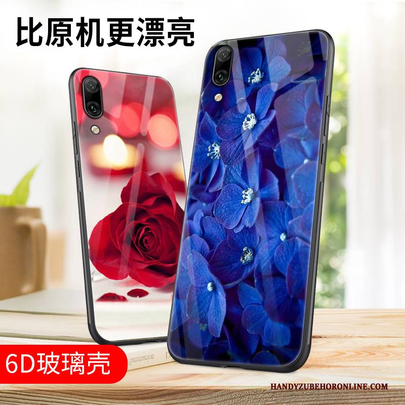 Hülle Huawei P Smart+ 2019 Taschen Handyhüllen Glas, Case Huawei P Smart+ 2019 Kreativ Persönlichkeit Anti-sturz