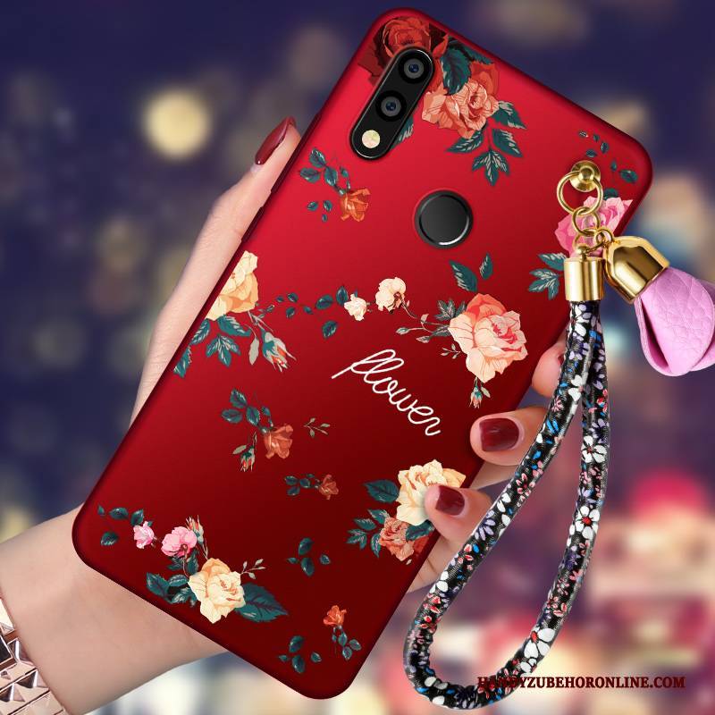 Hülle Huawei P Smart+ Kreativ Anti-sturz Trendmarke, Case Huawei P Smart+ Silikon Persönlichkeit Rot
