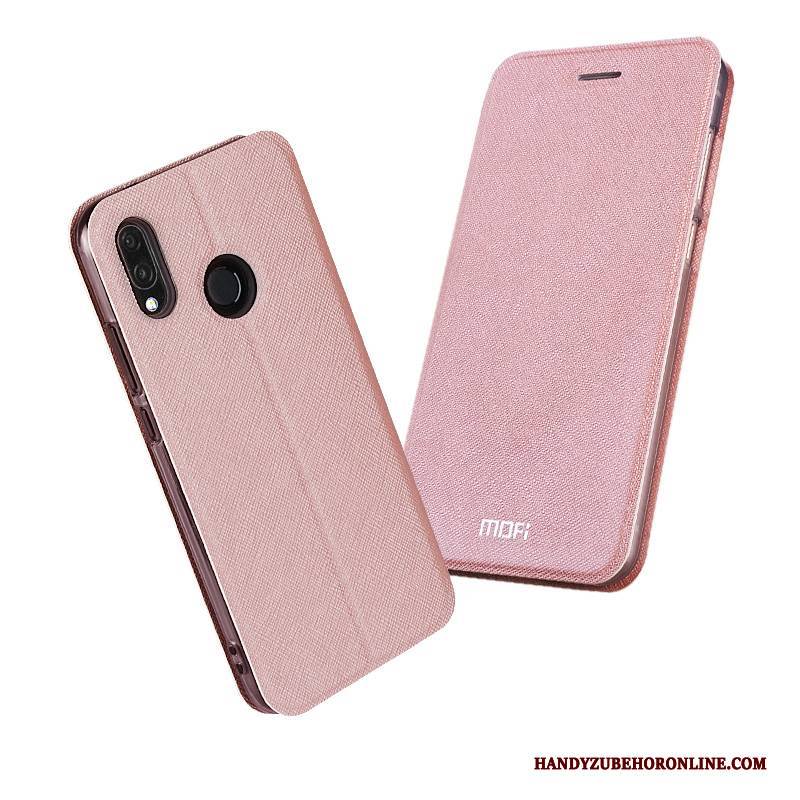 Hülle Huawei P Smart+ Lederhülle Anti-sturz Rosa, Case Huawei P Smart+ Silikon Handyhüllen