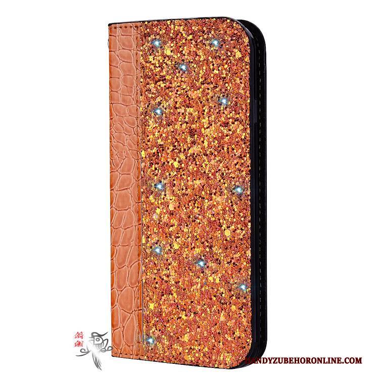 Hülle Huawei P Smart+ Lederhülle Handyhüllen Gold, Case Huawei P Smart+ Folio Trend