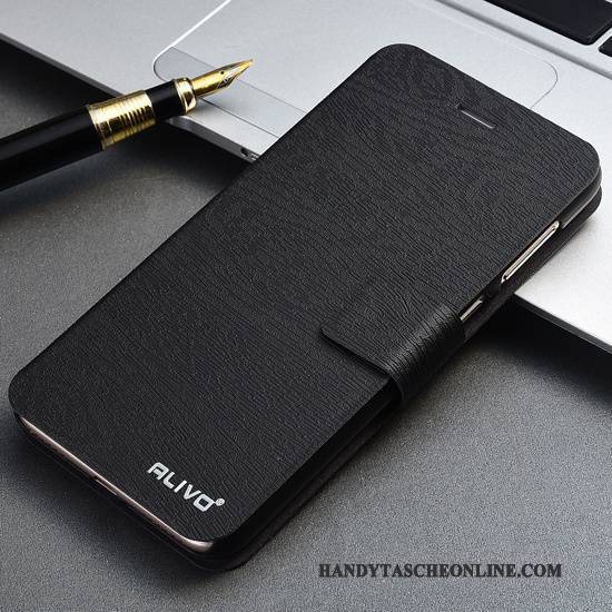 Hülle Huawei P Smart Lederhülle Schwarz Handyhüllen, Case Huawei P Smart Schutz