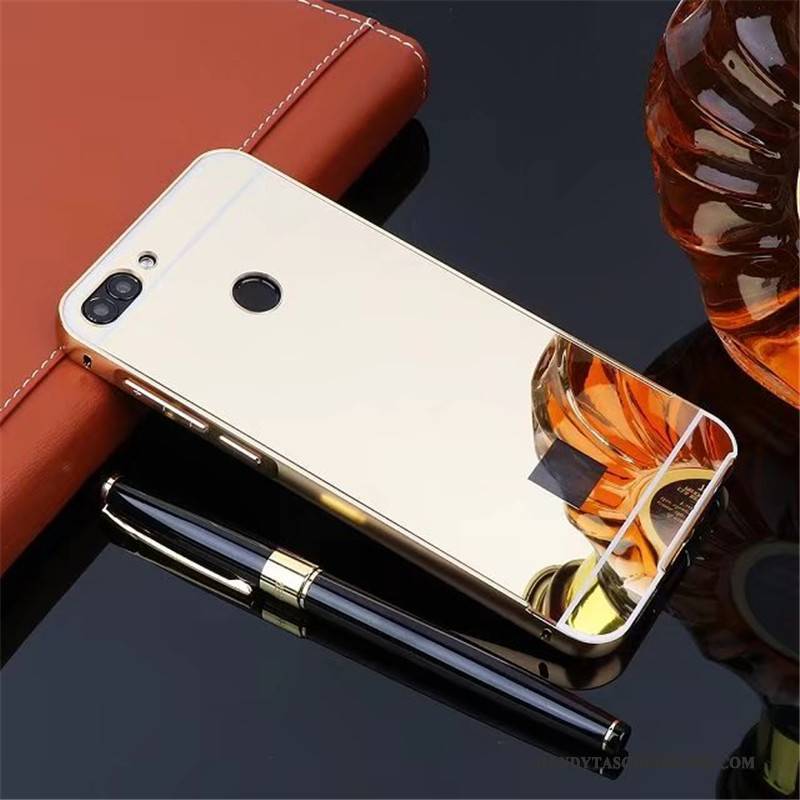 Hülle Huawei P Smart Metall Gold Handyhüllen, Case Huawei P Smart Schutz Trend Mesh