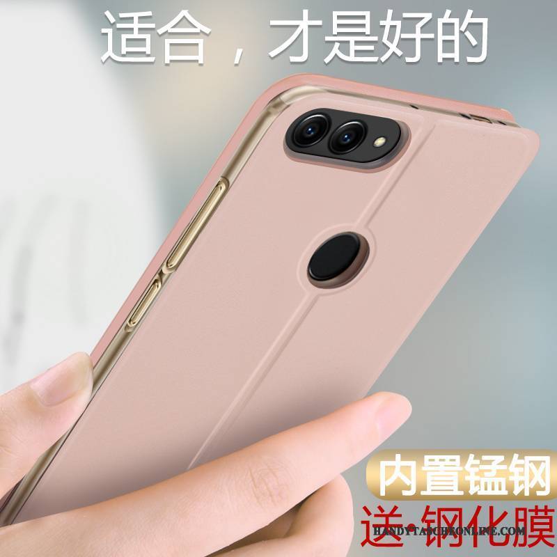 Hülle Huawei P Smart Taschen Handyhüllen Rosa, Case Huawei P Smart Folio Anti-sturz