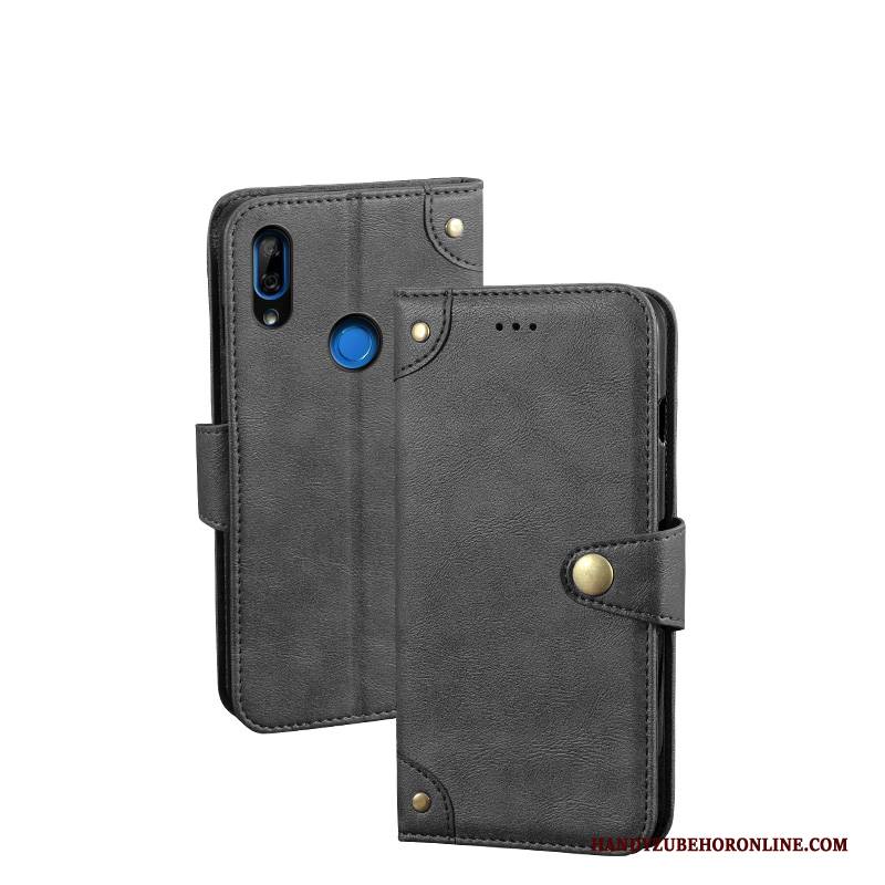 Hülle Huawei P Smart Z Geldbörse Handyhüllen Gold, Case Huawei P Smart Z Retro Schwarz Muster