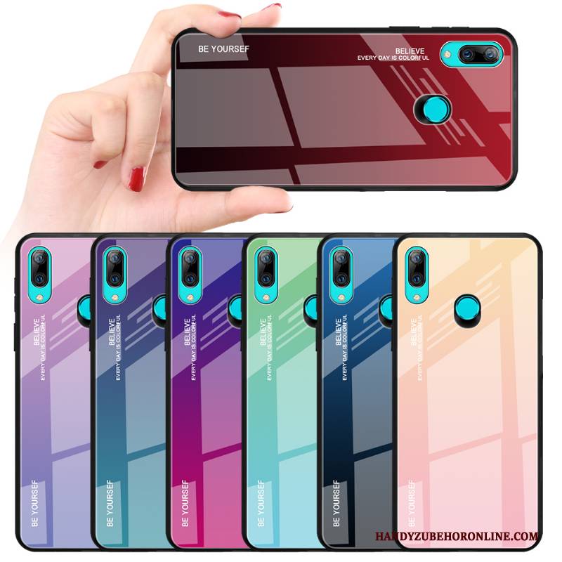 Hülle Huawei P Smart Z Taschen Farbverlauf Lila, Case Huawei P Smart Z Silikon Glas Anti-sturz