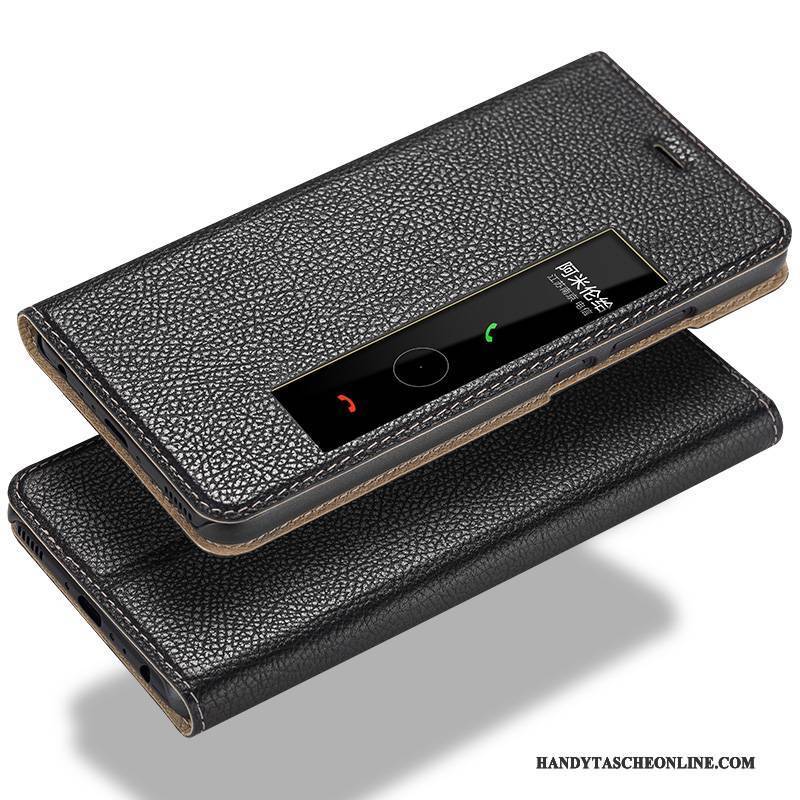 Hülle Huawei P10 Folio Anti-sturz Schwarz, Case Huawei P10 Leder Handyhüllen