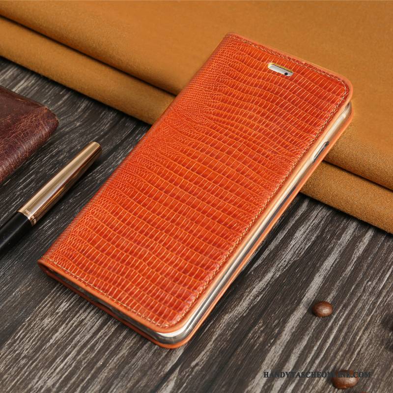 Hülle Huawei P10 Lite Folio Business Karte, Case Huawei P10 Lite Leder Schwer Orange