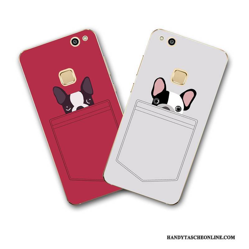 Hülle Huawei P10 Lite Karikatur Jugend Handyhüllen, Case Huawei P10 Lite Silikon Weiß Rot