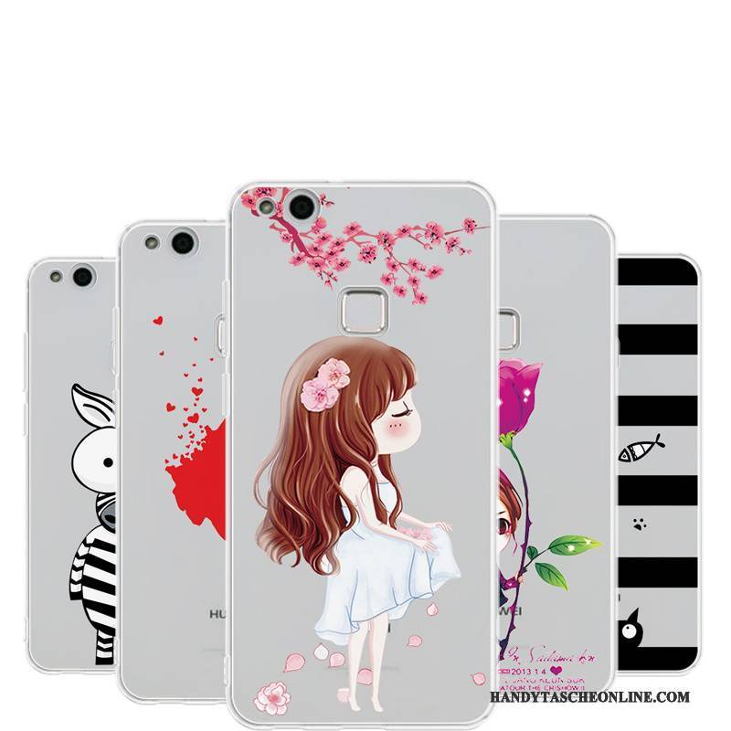 Hülle Huawei P10 Lite Weiche Rot Handyhüllen, Case Huawei P10 Lite Schutz Jugend Transparent