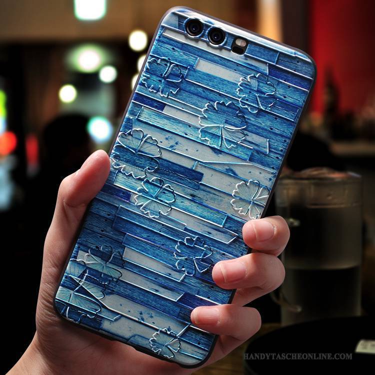 Hülle Huawei P10 Plus Kreativ Blau Nubuck, Case Huawei P10 Plus Taschen Anti-sturz Handyhüllen