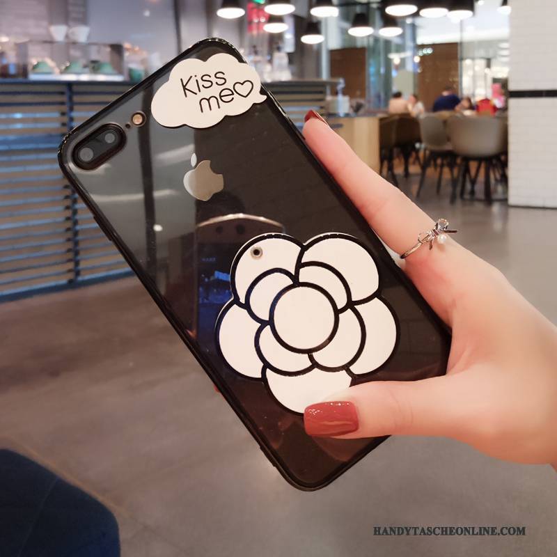 Hülle Huawei P10 Plus Silikon Hängender Hals Schwarz, Case Huawei P10 Plus Blumen Handyhüllen